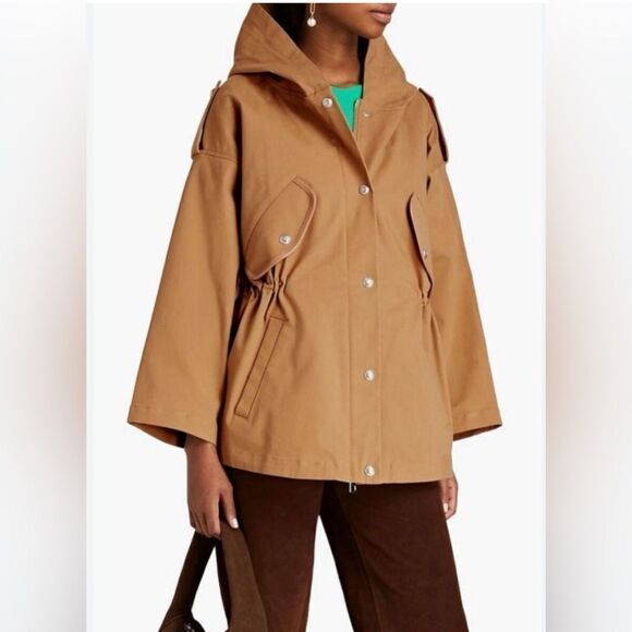 Maje Gangzyum Hooded trench Windbreaker barn chore Jacket Preppy. 2/L or XL - Picture 13 of 16